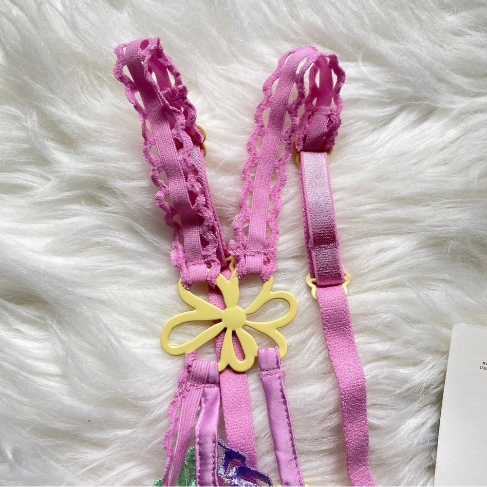 For Love and Lemons Gia Purple Floral Embroidered Bra Set - Picture 13 of 13